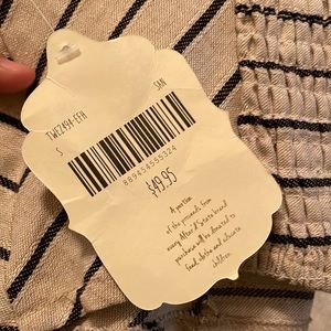 Brand new with tags altard state white and black stripped cropped tank top